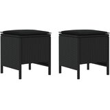  Vrtni otoman s jastukom 2 Komad Crna 38 x 38 x 45 cm PE ratan | Eponuda.com