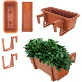 KADAX Balkonski cvetlični lonec, cvetlični lonec 40 cm, ročaji, stojalo, balkonska ograja, (5000352831) | Shoptok.si