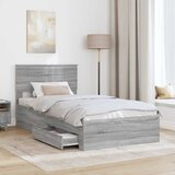  Krevetna konstrukcija s ladicama Siva Sonoma 100 x 200 cm | Eponuda.com