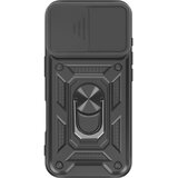 AVIZAR Ovitek za iPhone 17 z obročastim stojalom in drsnim pokrovom kamere, Črna, (5000189982) | Shoptok.si