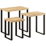  The Living Store Komplet mizic 3 kosi z naravnim robom trden mangov les - Komplet Mizic, (21500262) | Shoptok.si