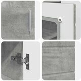 vidaXL Strani šal Betonsko siva 55.5 x 29 x 100 cm Konstruiran les | Shoptok.si