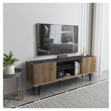 Hanah home tv polica ekvador walnut black | ePonuda.com