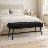  Klupa s gumbastim tkanjem Crna 110 x 40 x 46 cm Baršun | shoptok.hr