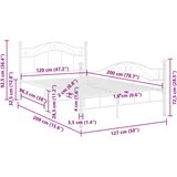  Okvir za krevet bijeli metalni 120 x 200 cm | Eponuda.ba