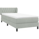 Box Spring krevet s madracem svijetlo sivi 80x220 cm samt | shoptok.hr