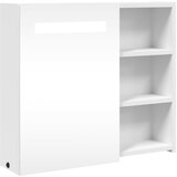 Maison Chic Kopalniška omarica - Kopalniški kabinet z ogledalom z LED lučko bela 60x13x52 cm, (21794685) Cene