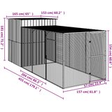 Kavez za kokoši s igralištem svjetlosivi 165x455x181 cm čelični | shoptok.hr