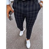 DStreet Spodnie męskie chinosy w kratę czarne | Shoptok.si