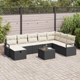  Set sofe 9 kom. 8-Broj sjedala Crna i Krema poliratan | shoptok.hr