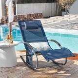 SoBuy zunanji vrtni gugalni stol s stransko torbo v temno modri barvi v obalnem slogu, (21123524) | Shoptok.si