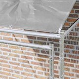  Kavez za psa s krovom Srebrno 200 x 200 x 258 cm Čelik i PE | Shoptok.si