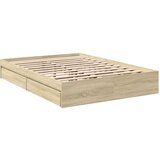  Okvir za krevet s ladicama boja hrasta 140x190 cm drveni | shoptok.hr