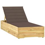 Maison Chic Ležalnik - Sončna ležalnik s taupe blazino impregnirana borovina, (22057604) | Shoptok.si
