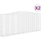  Lučne gabionske košare 2 kom 400x30x160/180cm pocinčano željezo | shoptok.hr