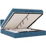 vidaXL Otomanski posteljni okvir z vzmetnico moder 180x200cm žamet | Shoptok.si