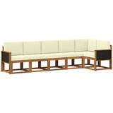 vidaXL Zunanja garnitura za sedenje 6 pcs Naravna in smetana Poliester, (5000280933) | Shoptok.si