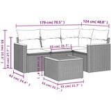  5-dijelni vrtni set sofa s jastucima bež od poliratana | shoptok.hr