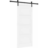  Klizna vrata 83 x 202 cm Masivna borovina Bijela i crna | Shoptok.si