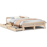 Maison Chic Posteljni okvir - Dvoposteljna postelja - Zakonska postelja brez vzmetnice 160x200 cm trdna borovina-J3237, (21766035) | Shoptok.si