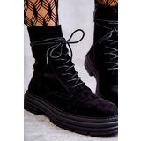 S. BARSKI Women's Suede Boots Tied Black Afra | ePonuda.com