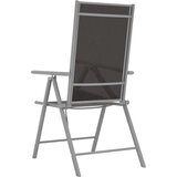 vidaXL Vrtna jedilna garnitura 5-delna aluminij srebrna in črna | Shoptok.si