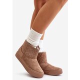 Big Star Ankle snow boots with zip insulated with fur Big Star beige | Shoptok.si