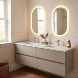 Skye_Decor Set kupatilskog ormarića sa umivaonikom i ogledalom, 2 dela, Sivi u