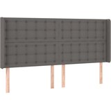  Uzglavlje s ušima sivo 203x16x118/128 cm od umjetne kože | shoptok.hr
