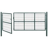  Vrtna vrata za ogradu sa stupovima 350 x 140 cm čelična zelena | shoptok.hr