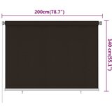  Vanjska roleta za zamračivanje 200 x 140 cm smeđa HDPE | shoptok.hr