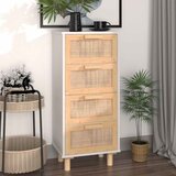  Komoda bijela 40 x 30 x 90 cm masivna borovina i prirodni ratan | Eponuda.com