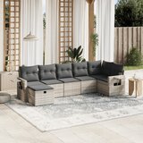 Maison Chic Seti vrtnega pohištva - Vrtna garnitura - Vrtni pohištvo set 7-delna z blazinami siv poli ratan, (21801930) | Shoptok.si