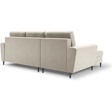 Cosmopolitan Design Bež baršunasti sklopiva/s prostorom za odlaganje kutna garnitura (s lijevim kutom/s ležaljkom) Kyoto – | shoptok.hr