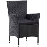  7-dijelni vrtni blagovaonski set od poliratana crni Crna Dužina stola 150 cm | shoptok.hr