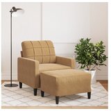 vidaXL Fotelja s tabureom smeđa 60 cm baršunasta | shoptok.hr
