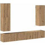 Maison Chic TV omarice - TV enot 4-delna stenski artisan hrast inženirski les, (21700737) | Shoptok.si