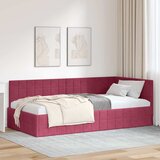 vidaXL Kutni okvir kreveta boja crnog vina 90 x 200 cm Baršun Cijene