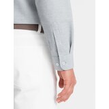 Ombre Men's shirt with pocket REGULAR FIT - light grey melange | Eponuda.ba