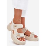 EVENTO Women's sandals with golden details beige Luvira | Shoptok.si