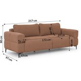 Ropez Sedežna garnitura v barvi terakote 217 cm Helio – | Shoptok.si