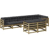  The Living Store Vrtna sedežna garnitura 8-delna z blazinami impreg. borovina - Vrtna Sedežna Garnitura, (21446786) | Shoptok.si
