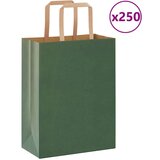  Papirnate vrećice 250 kom s ručkama zelene 21x11x28 cm | shoptok.hr