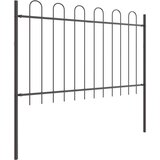  Vrtna ograja s krožnim vrhom, siva, 15,3 x 1,2 m, jeklo | Shoptok.si