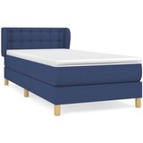  Krevet s oprugama i madracem plavi 90 x 190 cm od tkanine | shoptok.hr