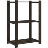  Stalak za pohranu s 3 razine crni 60x38x90 cm masivna borovina | shoptok.hr
