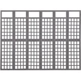 Sobna pregrada / rešetka sa 6 panela jelovina 242,5x180 cm siva | Eponuda.com