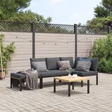vidaXL Vrtna sedežna garnitura 4-delna z blazinami črn aluminij | Shoptok.si