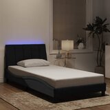  Okvir kreveta s LED-om bez madraca Hanko crni 100 x 200 cm baršunasti | shoptok.hr