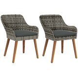 Vrtna stolica s jastukom 2 pcs Siva 62,5 x 55 x 82 cm poliratan | shoptok.hr